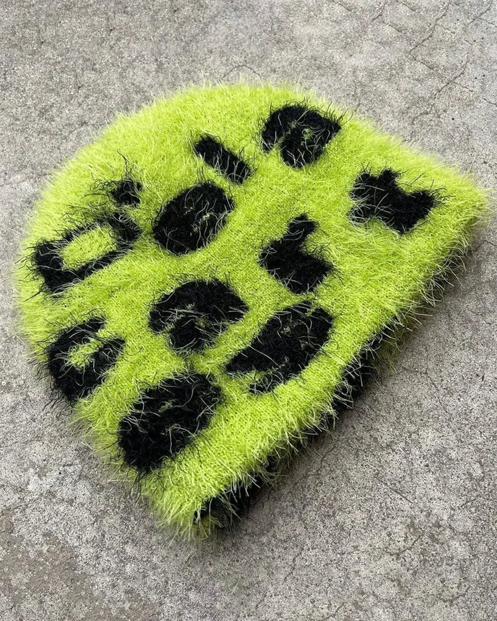 Green Fluffy Beanie