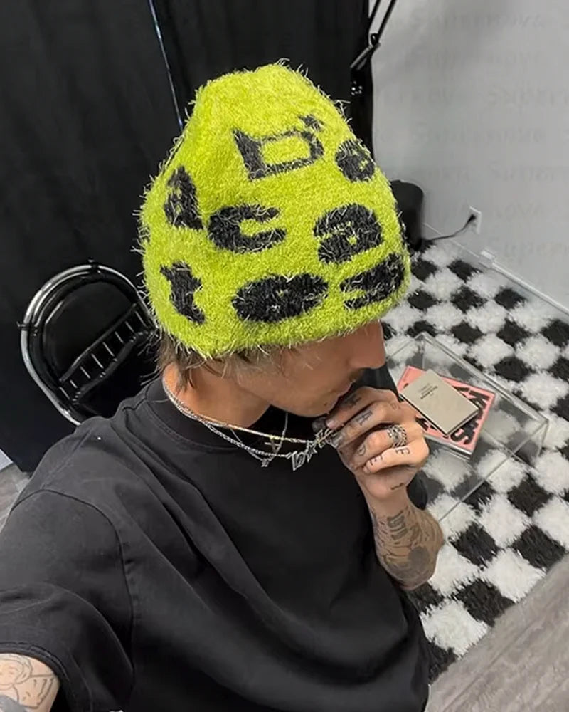 Green Fluffy Beanie