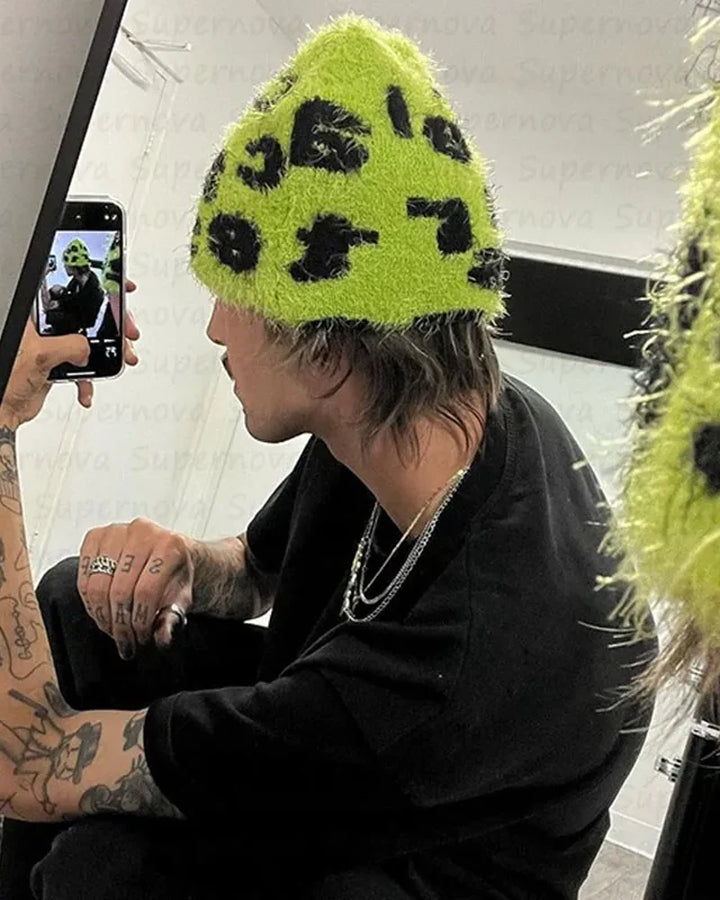 Green Fluffy Beanie