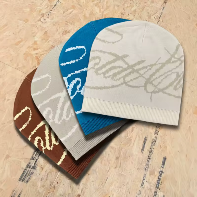 jacquard letter Beanie