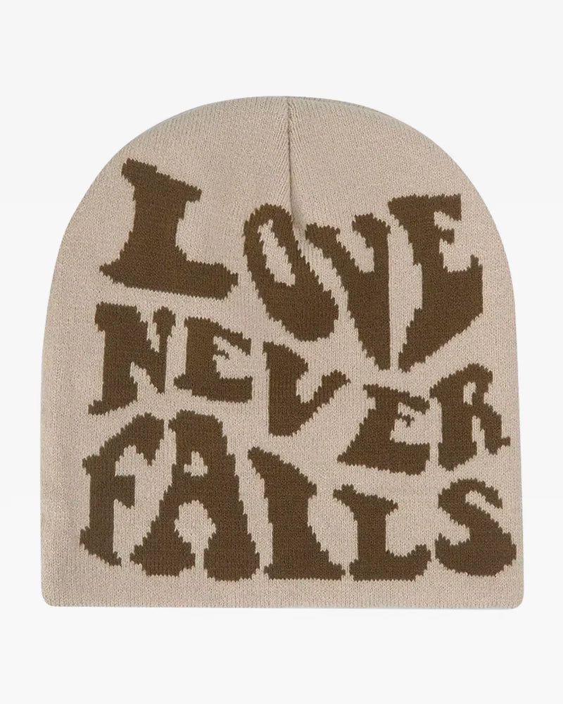 Love never fails beanie